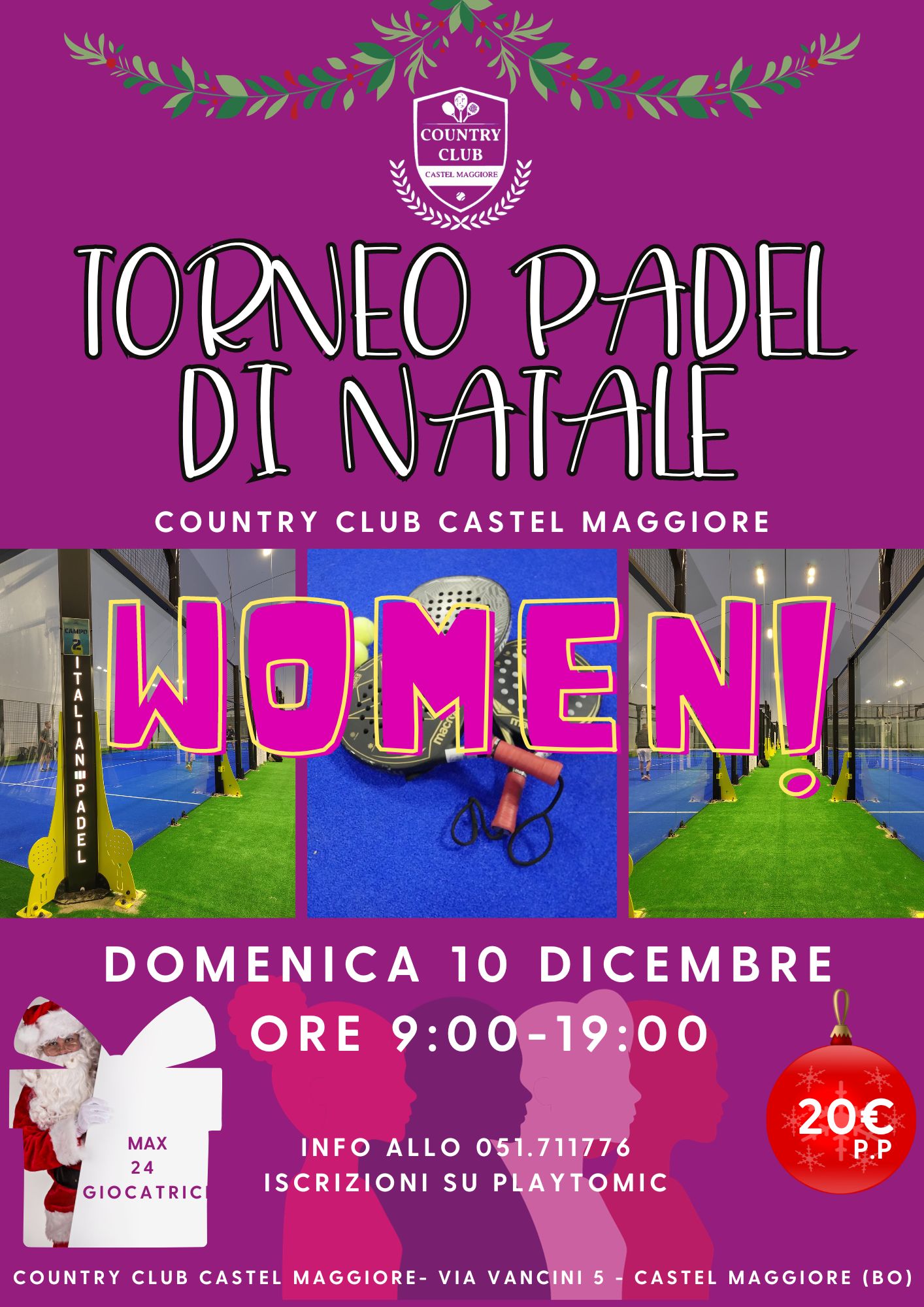 TORNEO PADEL DI NATALE WOMEN | Country Club Bologna