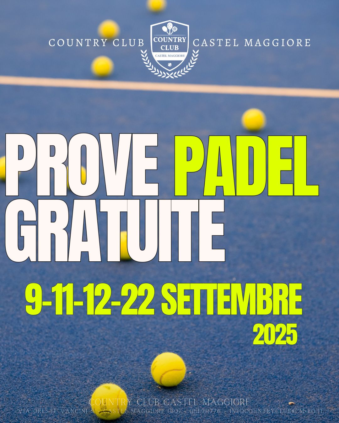Corsi per Adulti Padel - Country Club Castel Maggiore