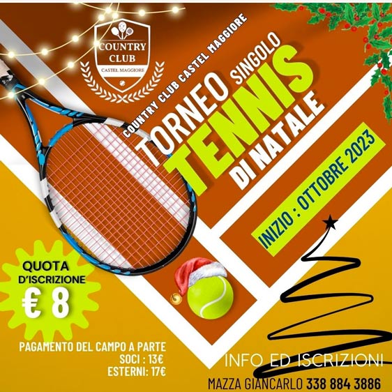 Torneo singolo Tennis di Natale - Country Club Castel Maggiore