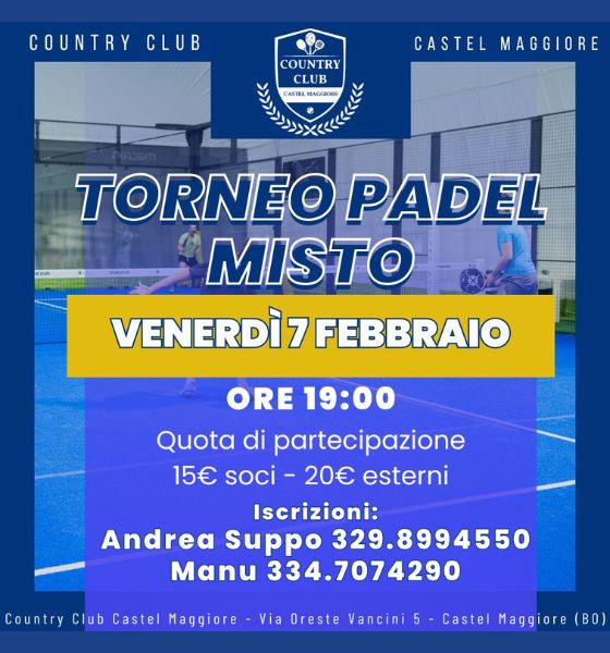 Torneo Padel Misto - Country Club Castel Maggiore