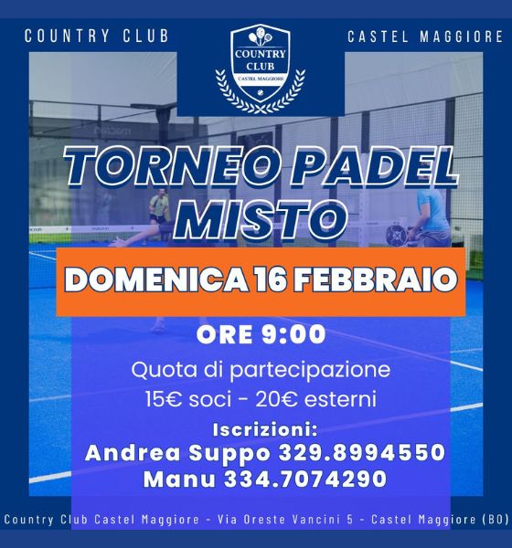 Torneo padel misto - Country Club Castel Maggiore