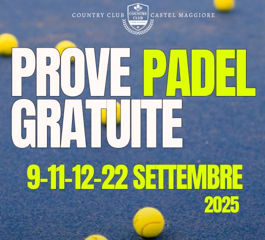 PROVE GRATUITE PADEL - Country Club Castel Maggiore